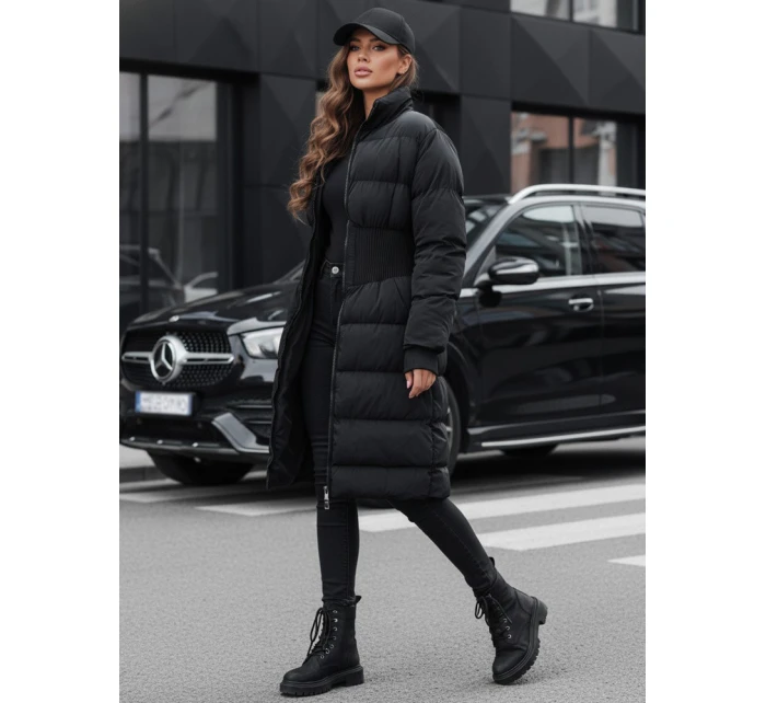 Dámská zimní dlouhá prošívaná bunda FABWARM černá FashionStreet TY4620
