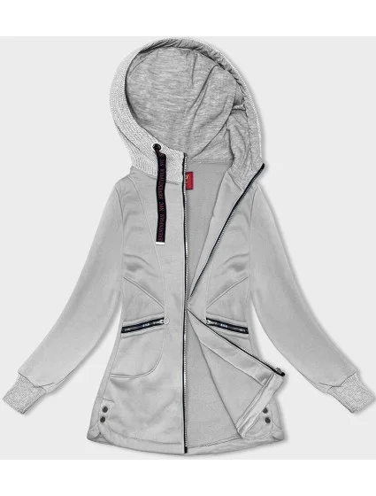 Světle šedá dámská mikina se kapucí model 18966884 - LHD