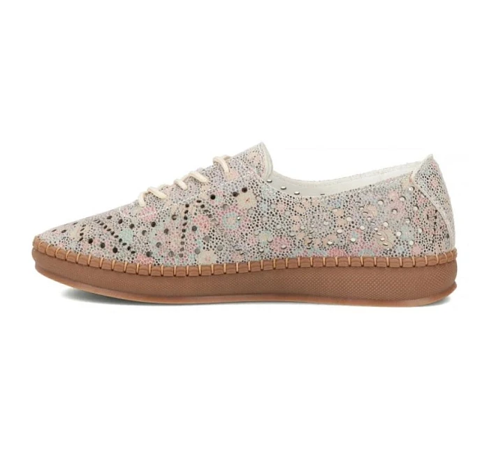 Dámská kožená prolamovaná vícebarevná polobotka Filippo model 22097369 Dámská kožená prolamovaná vícebarevná polobotka Filippo model 22097369