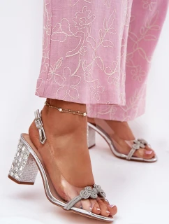 Průhledné Sandály Na Podpatku D&A model 21696646 Stříbrné - S.Barski