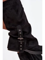 kozačky s vrchní částí a přezkou Černé model 21715441 - Boto