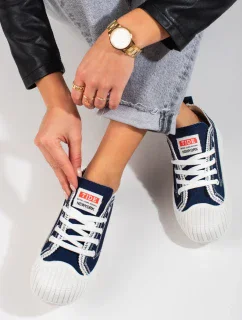 Komfortní dámské Granatowy tenisky bez podpatku