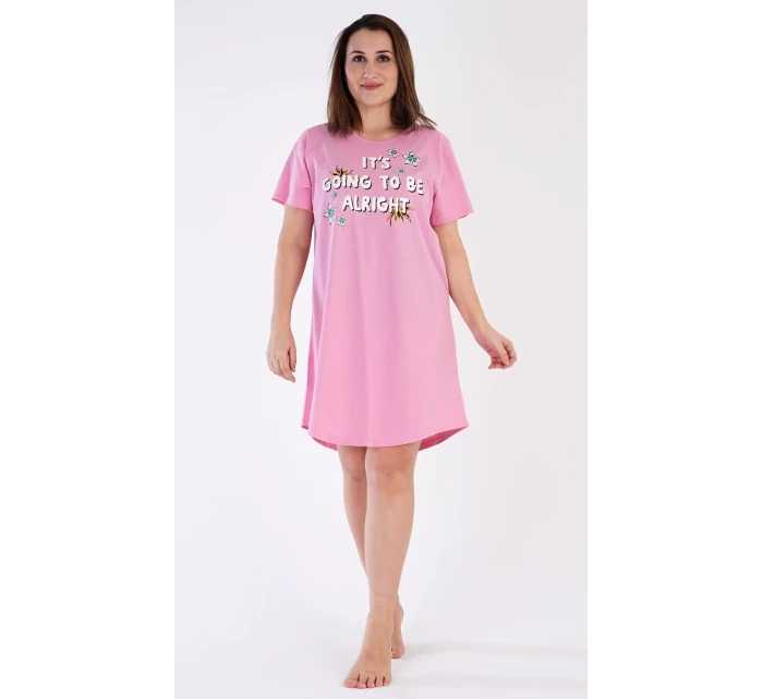 Dámská noční košile s krátkým rukávem model 20262796 - Vienetta Dámská noční košile s krátkým rukávem model 20262796 - Vienetta