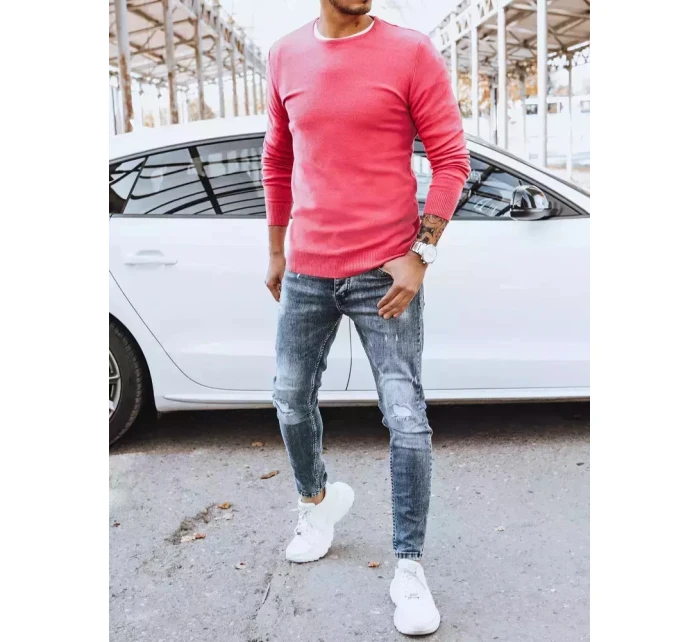 Pánský klasický fuchsiový svetr Dstreet model 21966479 - FashionStreet Pánský klasický fuchsiový svetr Dstreet model 21966479 - FashionStreet