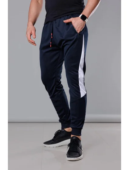 Tmavě pánské teplákové kalhoty se vsadkami model 18347885 - J.STYLE