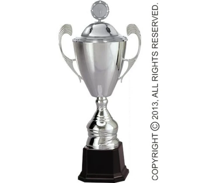 Stříbrný kovový hrnek s víčkem