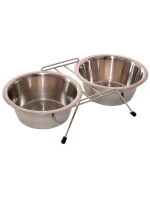 Nádoba pro psy a kočky z nerezové oceli 2x550ML