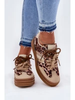 Dámské Tenisky Na Platformě S Dvojitým Šněrováním Leopardí Béžové Niteria Dámské Tenisky Na Platformě S Dvojitým Šněrováním Leopardí Béžové Niteria