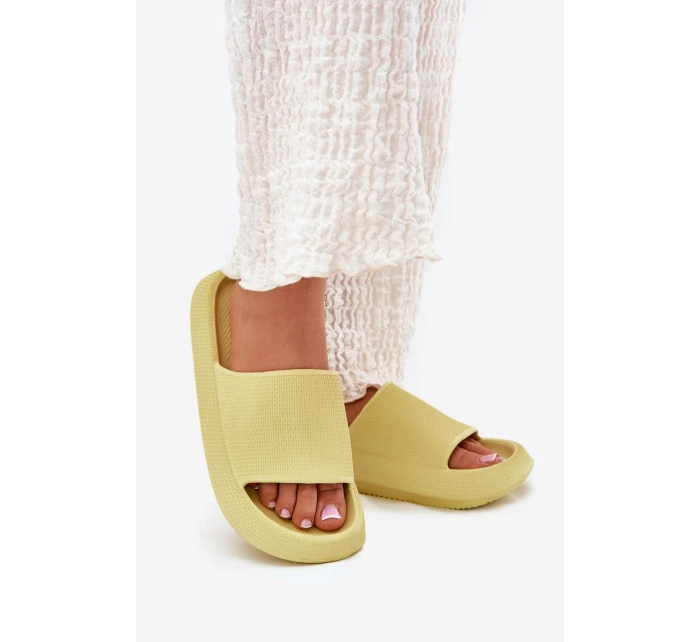 Dámské Lehké Pěnové Pantofle Na Tlusté Podešvi Limetkové Querceria