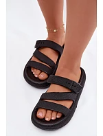 Pěnové dámské pantofle s pásky a sponou Big Star model 22100720 Černé - Big Star Shoes