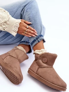 Zateplené dámské sněhule s ozdobou, tmavě béžový Siriol