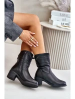 Kotníkové boty na nízkém podpatku zateplené kožíškem Vinceza černé Kotníkové boty na nízkém podpatku zateplené kožíškem Vinceza černé