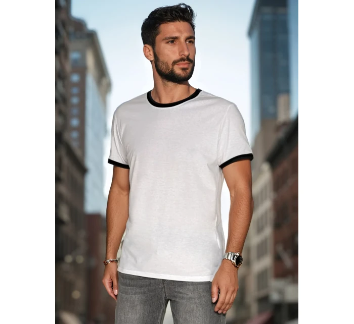 Pánské základní bílé tričko FashionStreet RX5662