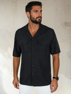 Pánské tričko s krátkým rukávem černé FashionStreet KX1084