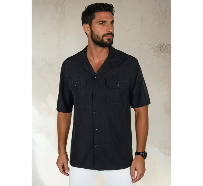 Pánské tričko s krátkým rukávem černé FashionStreet KX1084