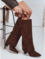 Dámské semišové kovbojské boty hnědé Dstreet model 21995212 - FashionStreet