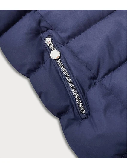 Tmavě modrá péřová dámská vesta model 17658248 - J.STYLE Tmavě modrá péřová dámská vesta model 17658248 - J.STYLE