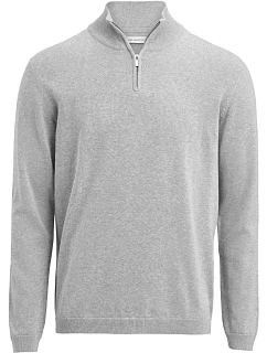 Unisex svetr s 1/4 zipem grey melange model 22460728 - James Harvest