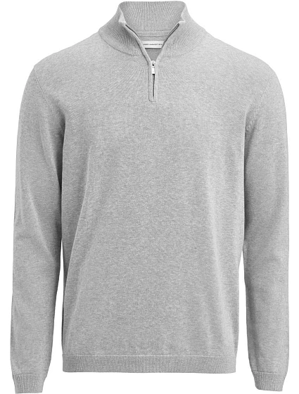 James Harvest Ashland Halfzip Unisex svetr s 1/4 zipem 62.2515 grey melange James Harvest Ashland Halfzip Unisex svetr s 1/4 zipem 62.2515 grey melange