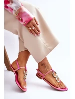 Ploché kožené žabky růžové Keep Going Ploché kožené žabky růžové Keep Going