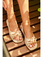 Dámské Sandály S Ozdobami model 21665108 Béžové - S.Barski
