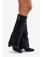 Dámské Kozačky S  Na Podpatku Černé model 21670811 - Boto