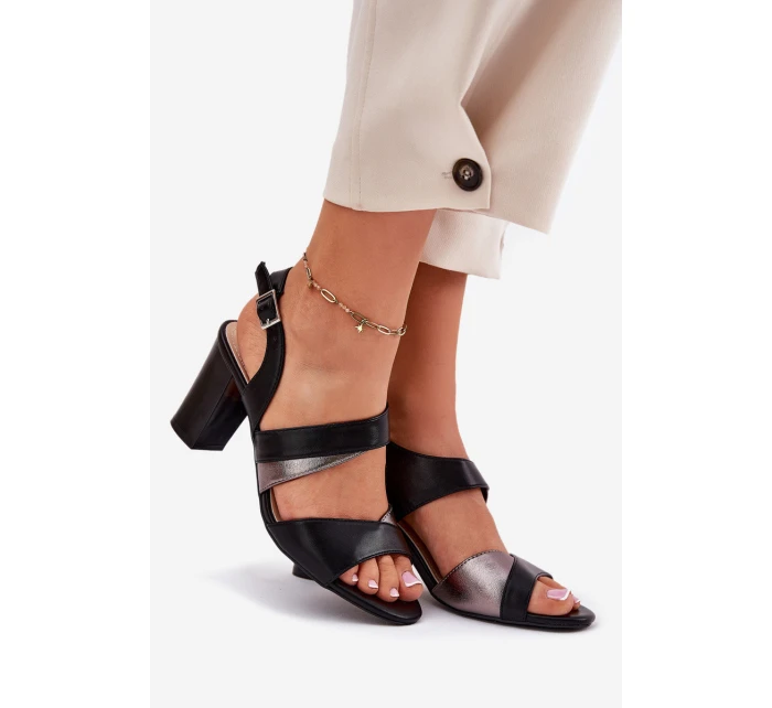 Dámské sandály na sloupku Sergio Leone SK866 Černé