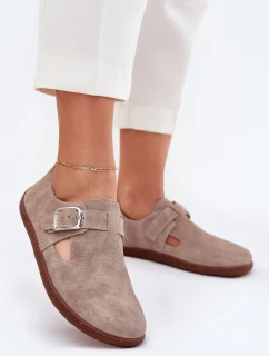 Semišové Polobotky Dámské S Přezkou  Béžové model 21703098 - Zazoo