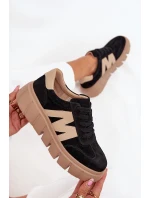 Dámské semišové sneakersy na platformě model 21704987 černé - VINCEZA Dámské semišové sneakersy na platformě model 21704987 černé - VINCEZA