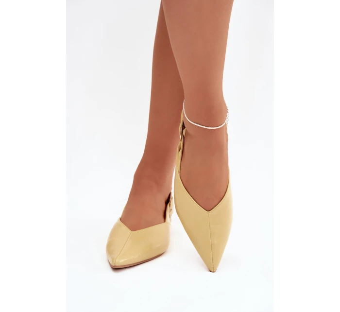 Lakované baleríny s přezkou Žluté Rinalle