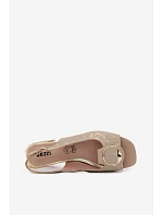 Dámské sandály na nízkém podpatku s ozdobou Zlato Glima