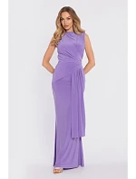 maxi šaty s pasem a panelem světle fialové model 22040706 - Moe