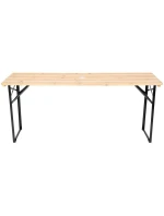 PIKNIKOVÝ BAROVÝ SET DŘEVĚNÝ STŮL A 2 LAVICE