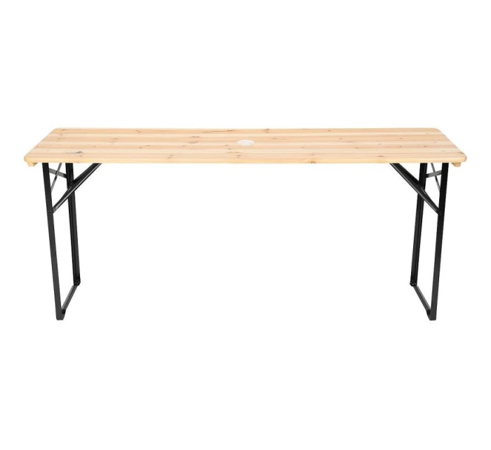 PIKNIKOVÝ BAROVÝ SET DŘEVĚNÝ STŮL A 2 LAVICE