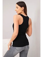 Dámská tílko z bavlny s kulatým výstřihem černá