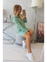 Mikina s kapucí tmavě mátová