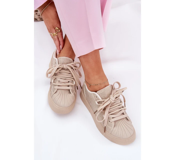Dámské tenisky se zdobením na platformě béžové Eanneth Dámské tenisky se zdobením na platformě béžové Eanneth