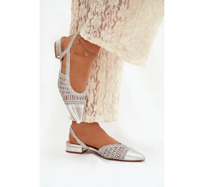 Dámské sandály s pletením na klíně stříbrné Nivorra Dámské sandály s pletením na klíně stříbrné Nivorra