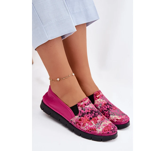 Dámské nazouvací kožené polobotky Maciejka 03512-73 Fuksie