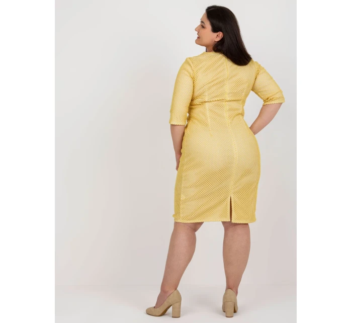 LK SK 506721 šaty.69 tmavě žlutá