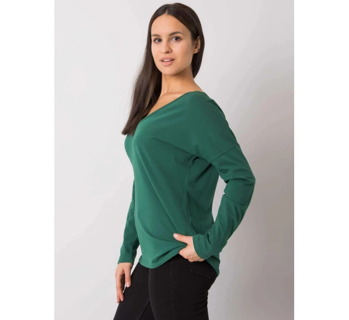 Dámská halenka RV BZ model 21759822 Tmavě zelená Rue Paris - FPrice Dámská halenka RV BZ model 21759822 Tmavě zelená Rue Paris - FPrice