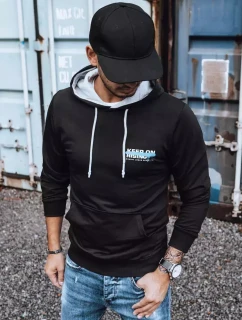Pánská mikina s potiskem černá FashionStreet BX5382
