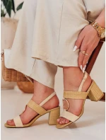 Dámské sandály na jehlovém podpatku ROMELLA beige FashionStreet ZY0753 Dámské sandály na jehlovém podpatku ROMELLA beige FashionStreet ZY0753