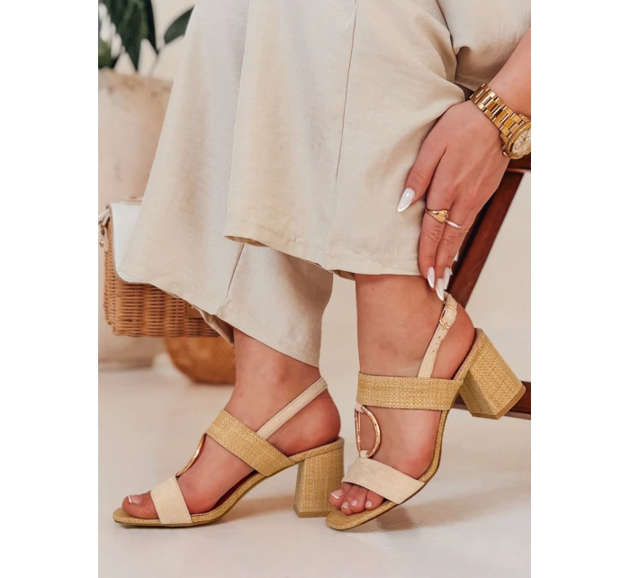 Dámské sandály na jehlovém podpatku ROMELLA beige FashionStreet ZY0753 Dámské sandály na jehlovém podpatku ROMELLA beige FashionStreet ZY0753