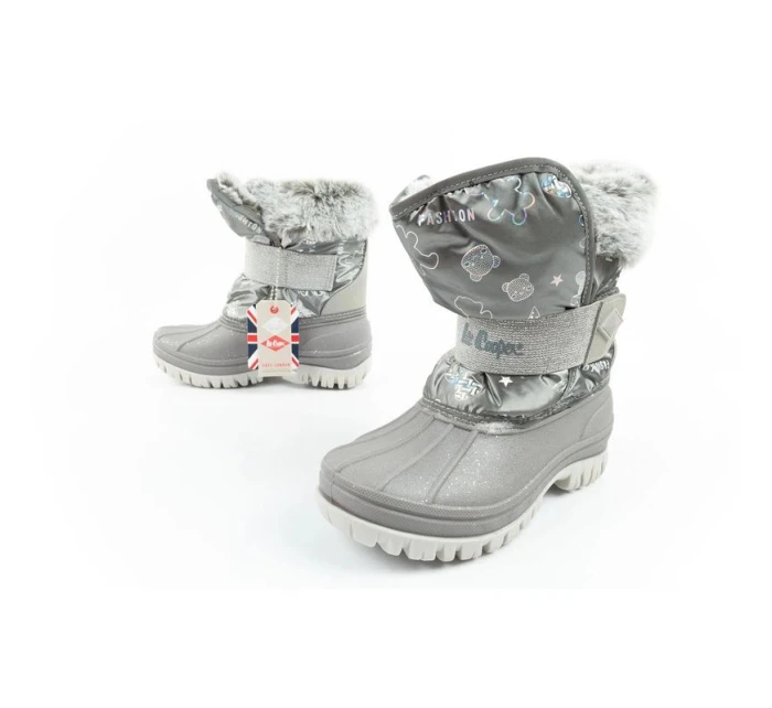 Lee Cooper zimní sněhule dětské zateplené sněhule pro dívky šedé
