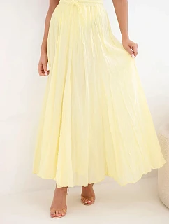 Dámská maxi bavlněná sukně s gumou v pase žlutá