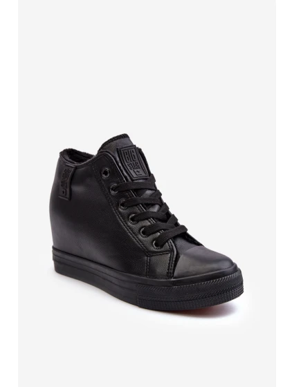 Dámské kožené boty na podpatku Big Star model 21637439 černé - Big Star Shoes Dámské kožené boty na podpatku Big Star model 21637439 černé - Big Star Shoes