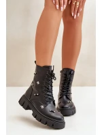 Dámské Boty Pracovní S Ozdobami Eko Kožené Černé model 21670378 - Boto