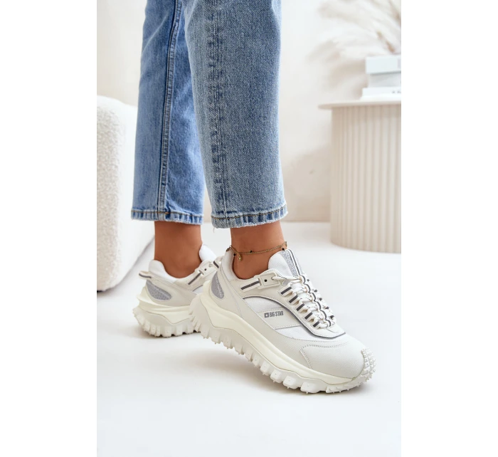 Dámské Kožené Tenisky Na Platformě Big Star model 21671508 HIPOLY SYSTEM Bílé - Big Star Shoes Dámské Kožené Tenisky Na Platformě Big Star model 21671508 HIPOLY SYSTEM Bílé - Big Star Shoes