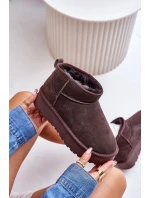 Módní Semišové Nízké Sněhule Hnědé model 21671731 - Boto Módní Semišové Nízké Sněhule Hnědé model 21671731 - Boto